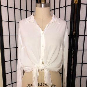 White button down blouse